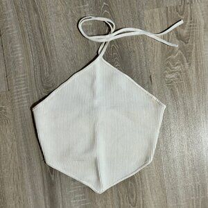 Babaton Sculpt Knit Cropped Halter Top